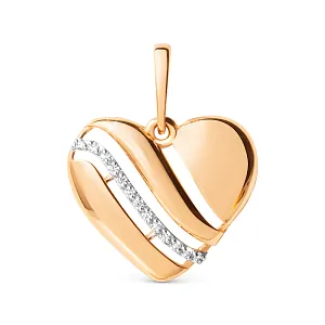 Подвеска из красного золота с фианитами