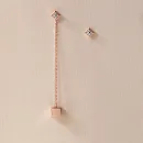 Серьги пусеты из красного золота с фианитами