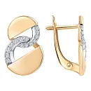 Серьги из красного золота с фианитами