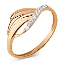 Кольцо из красного золота с фианитами