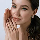 Серьги из красного золота с фианитами