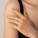 Кольцо из красного золота с фианитами