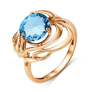 Кольцо из красного золота с swiss топазом