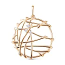 Подвеска из красного золота с фианитами