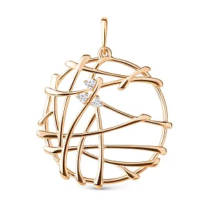 Подвеска из красного золота с фианитами