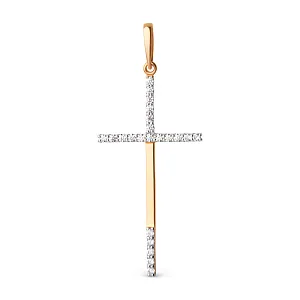 Подвеска из красного золота с фианитами