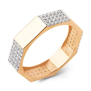 Кольцо из красного золота с фианитами