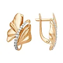 Серьги из красного золота с фианитами