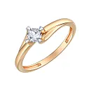 Кольцо из красного золота с бриллиантом