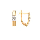 Серьги из красного золота с фианитами