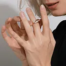 Кольцо из красного золота с фианитами