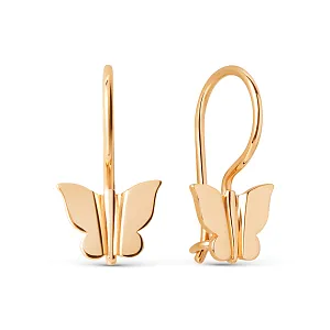 Серьги детские из красного золота