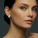 Серьги из желтого золота с бриллиантами