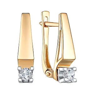 Серьги из красного золота с бриллиантами