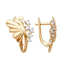 Серьги из красного золота с фианитами