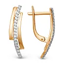 Серьги из красного золота с фианитами