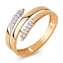 Кольцо из красного золота с фианитами