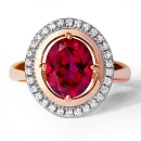 Кольцо из красного золота с корундом