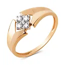 Кольцо из красного золота с фианитами