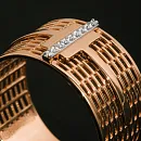 Кольцо из красного золота с фианитами