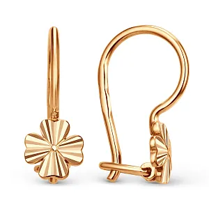 Серьги детские из красного золота