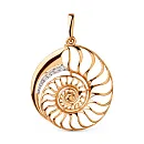 Подвеска из красного золота с фианитами