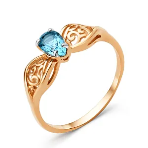 Кольцо из красного золота с swiss топазом
