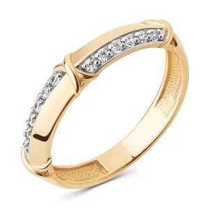 Кольцо из красного золота с фианитами