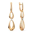 Серьги из красного золота с фианитами