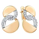 Серьги из красного золота с фианитами