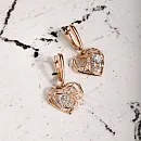 Серьги из красного золота с фианитами