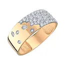 Кольцо из красного золота с фианитами