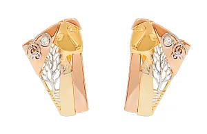 Серьги из желтого золота с фианитами