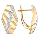 Серьги из красного золота с фианитами