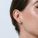 Серьги пусеты из красного золота с фианитами