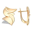 Серьги из красного золота с фианитами