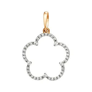 Подвеска из красного золота с фианитами