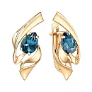 Серьги из красного золота с лондон топазами