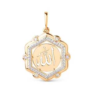 Подвеска из красного золота с фианитами