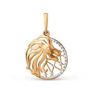 Подвеска из красного золота с фианитами