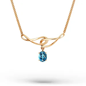 Колье из красного золота с лондон топазом