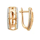 Серьги из красного золота с фианитами