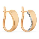 Серьги из красного золота с фианитами