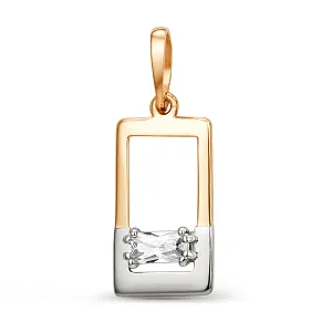 Подвеска из красного золота с фианитом