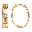 Серьги из красного золота с бриллиантами