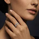 Кольцо из белого золота с бриллиантами