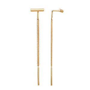 Серьги продевки из красного золота