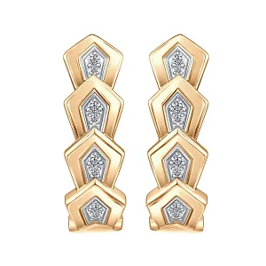 Серьги из красного золота с бриллиантами