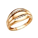 Кольцо из красного золота с фианитами