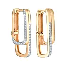 Серьги из красного золота с фианитами